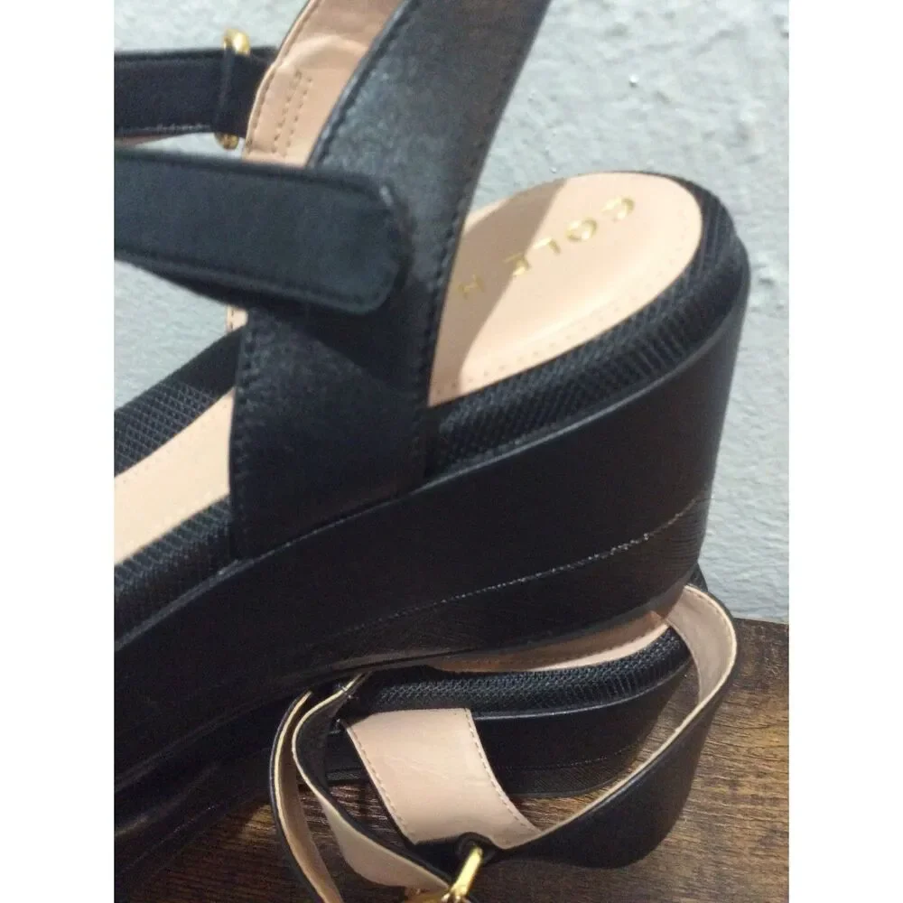 Cole Haan Black Platform Heels Size 8 New